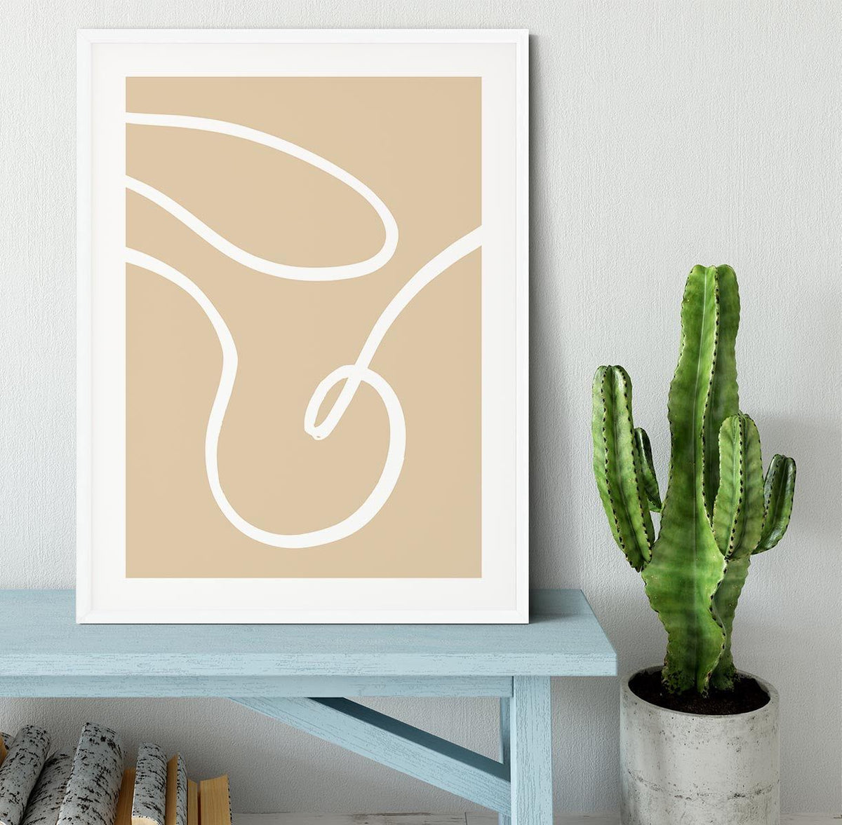 Beige Lines 02 Framed Print