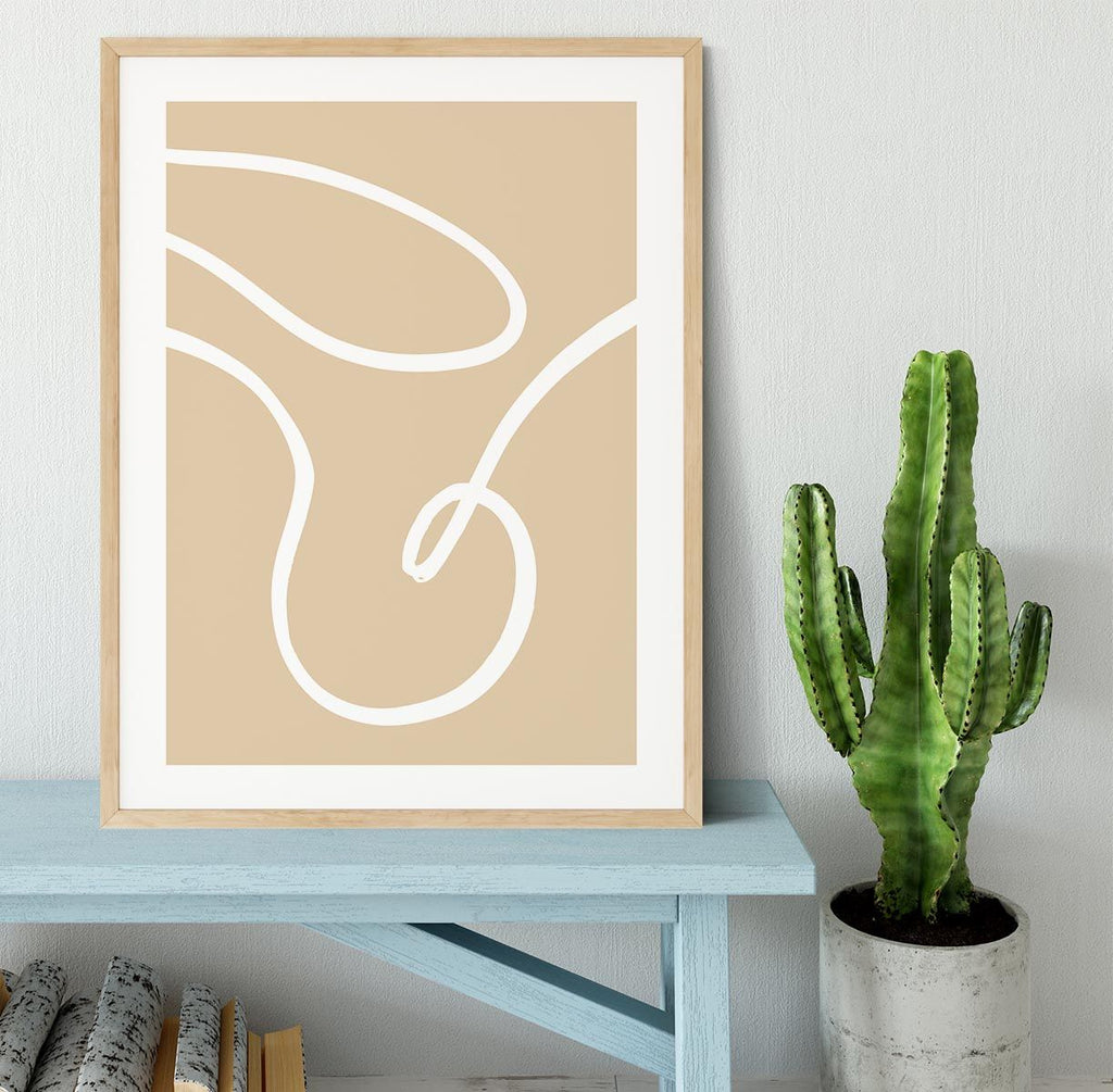 Beige Lines 02 Framed Print
