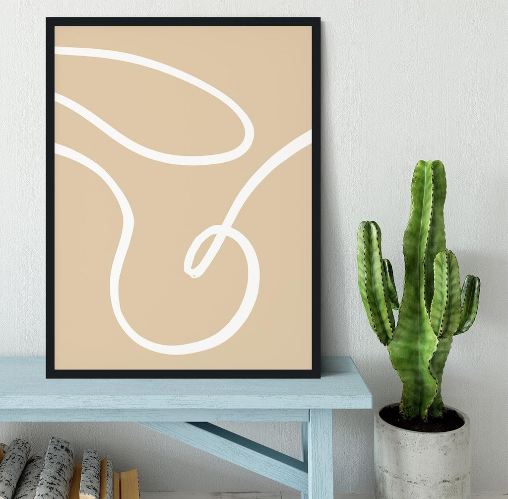 Beige Lines 02 Framed Print