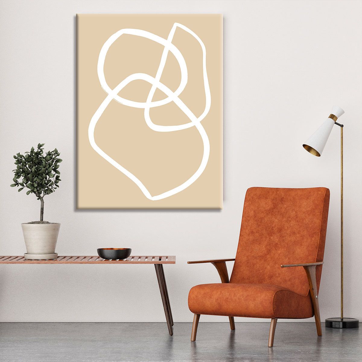 Beige Lines 03 Canvas Print or Poster