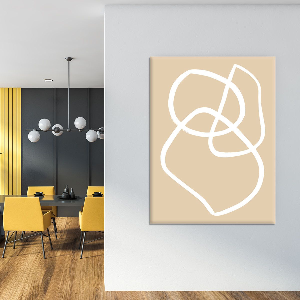 Beige Lines 03 Canvas Print or Poster