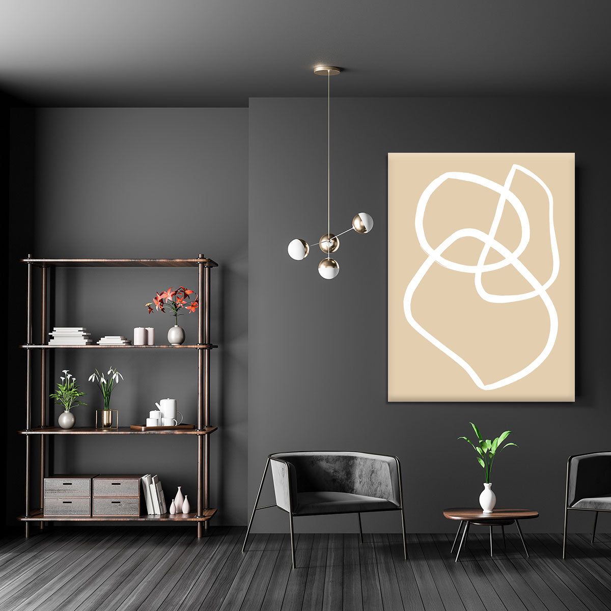 Beige Lines 03 Canvas Print or Poster
