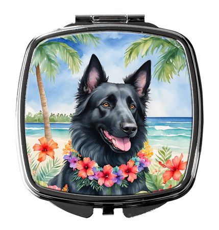 Belgian Sheepdog Luau Folding Compact Mirror