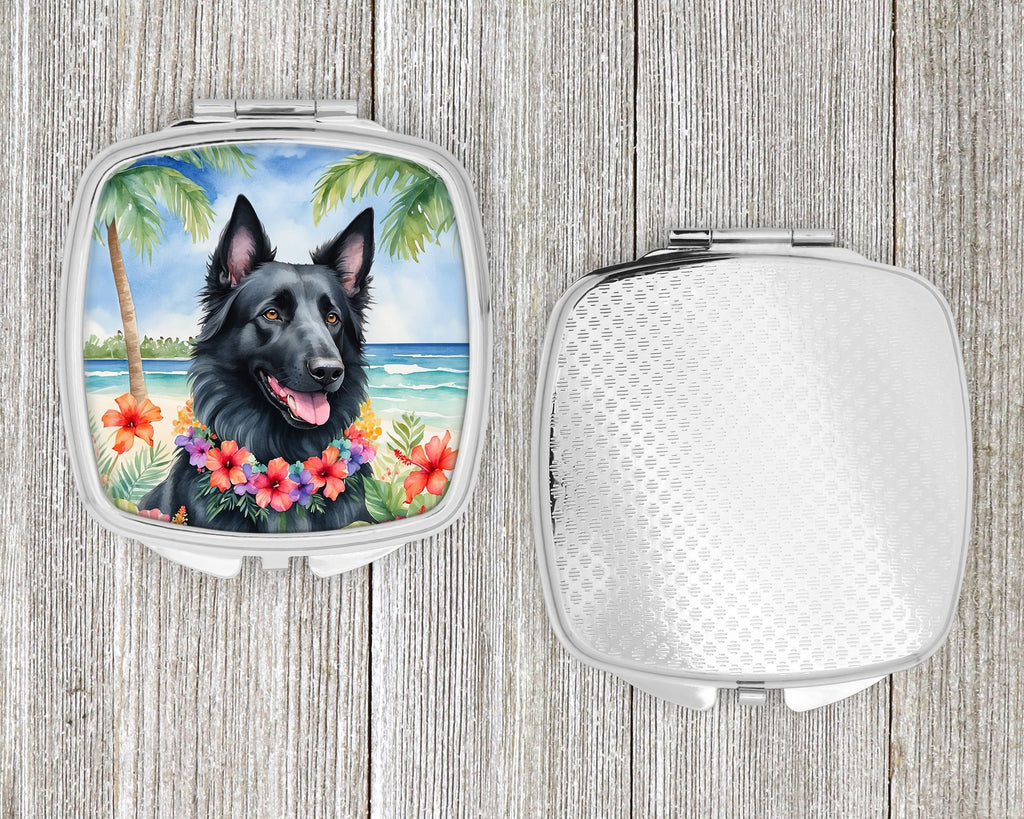 Belgian Sheepdog Luau Folding Compact Mirror