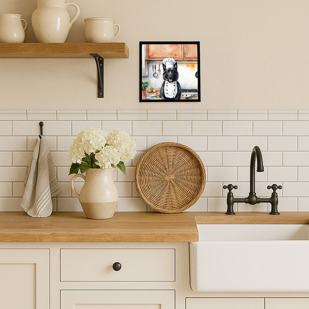 The Chef Framed Metal Print – Square Wall Art for Kitchen, Bathroom, Office
