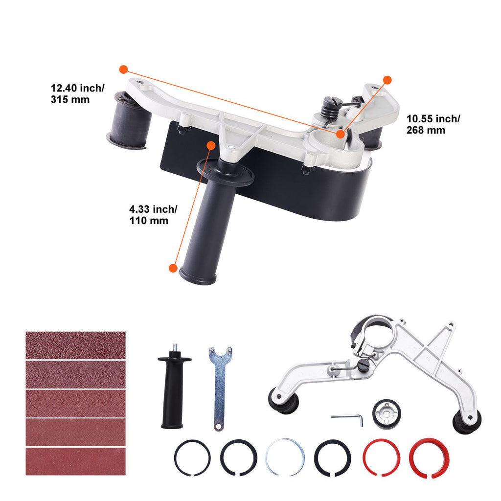 Angle Grinder Belt Sander Adapter for Pipe Finishing