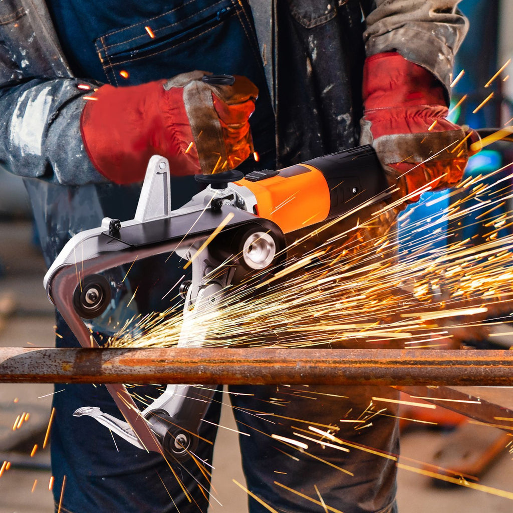 Angle Grinder Belt Sander Adapter for Pipe Finishing