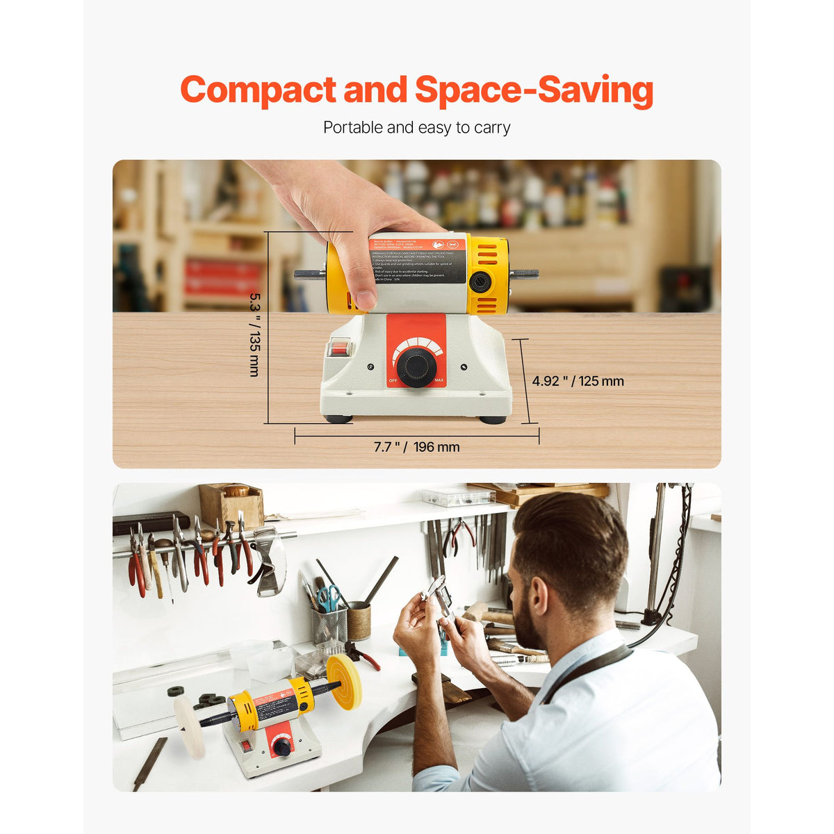 Variable-Speed Benchtop Buffer and Polishing Set