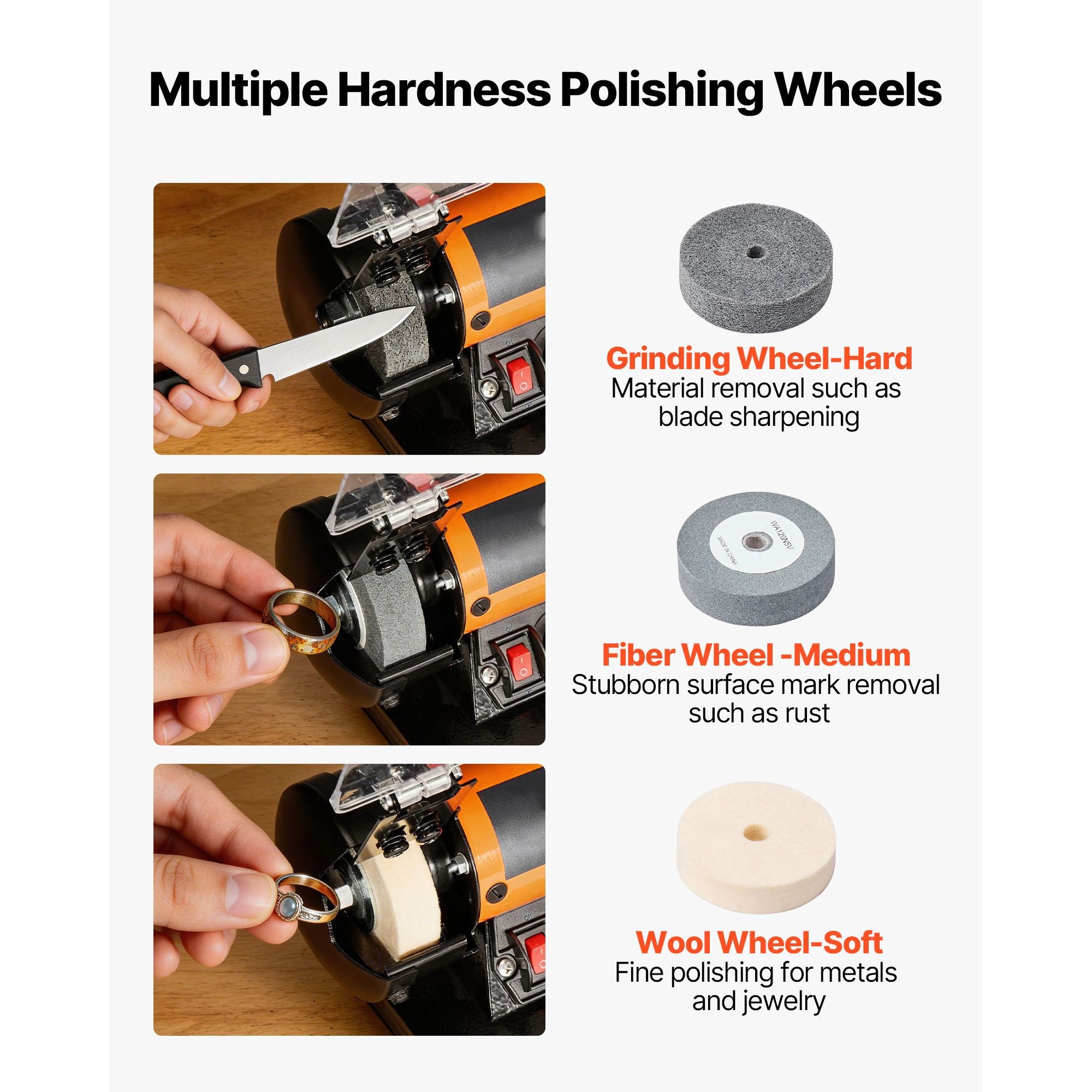 Adjustable-Speed Bench Buffer and Polishing Machine