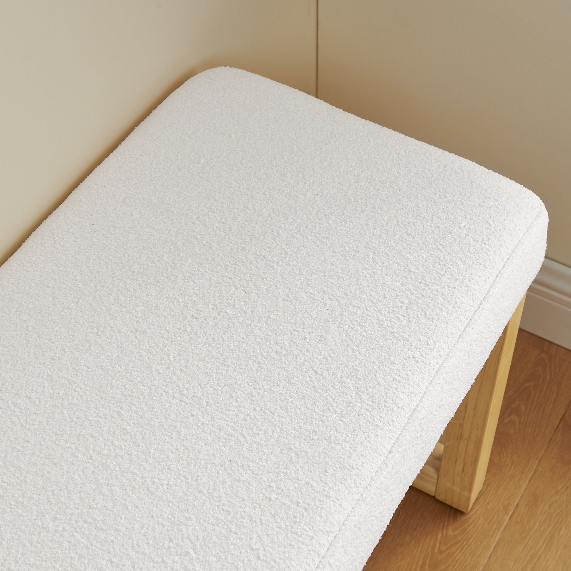 Modern Shoe Storage Bench with Cushioned Seat and Solid Wood Frame