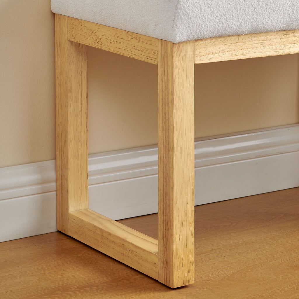 Modern Shoe Storage Bench with Cushioned Seat and Solid Wood Frame