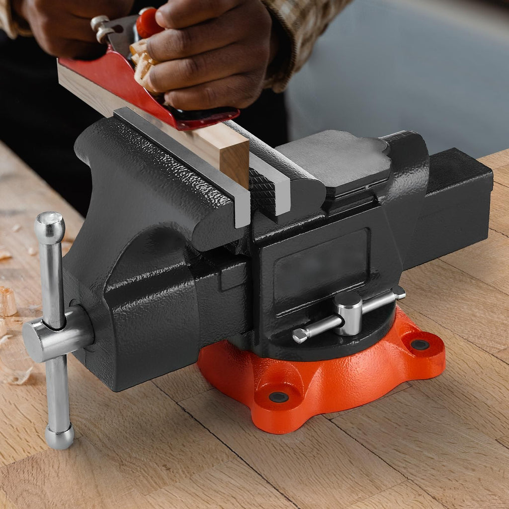 Multipurpose Swivel-Base Bench Vise with Pipe Jaws