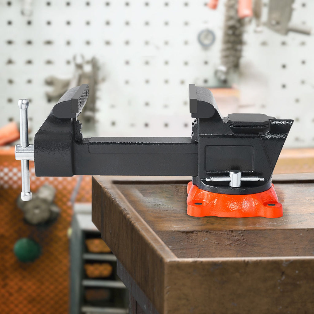 Multipurpose Swivel-Base Bench Vise with Pipe Jaws