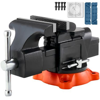 Multipurpose Swivel-Base Bench Vise with Pipe Jaws