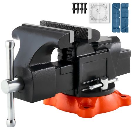 Multipurpose Swivel-Base Bench Vise with Pipe Jaws