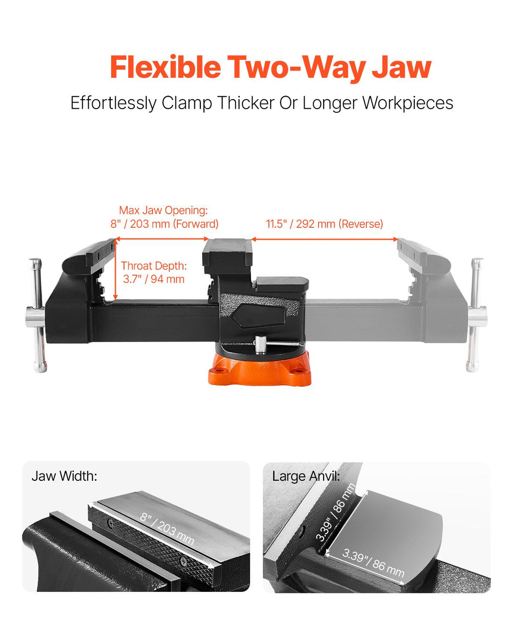 Multipurpose Swivel Bench Vise with Pipe Jaws