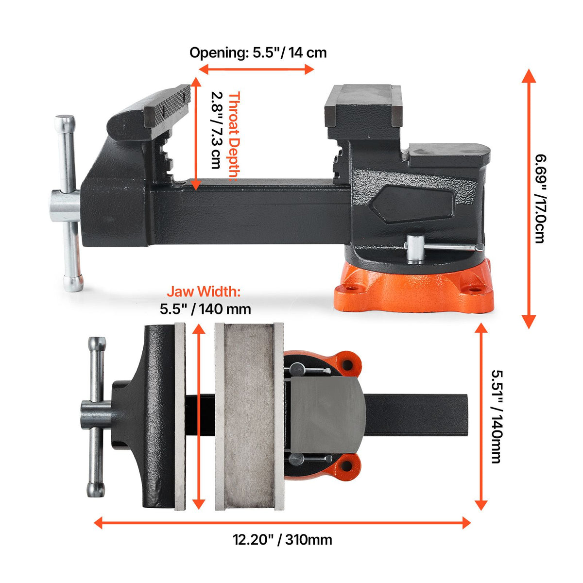 Multipurpose Swivel Bench Vise with Pipe Jaws