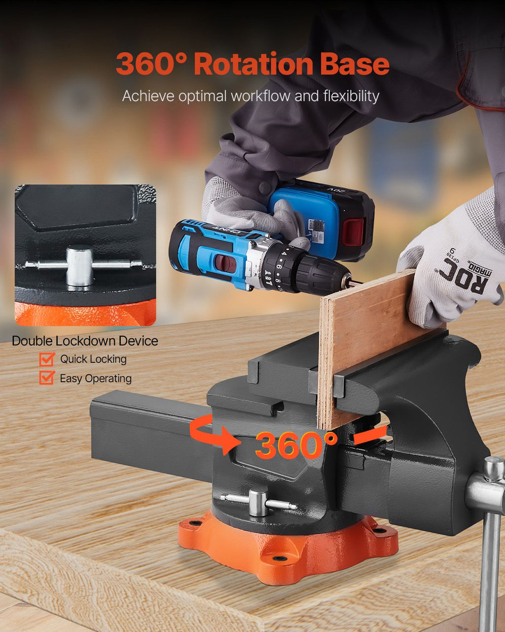 Multipurpose Swivel Bench Vise with Pipe Jaws