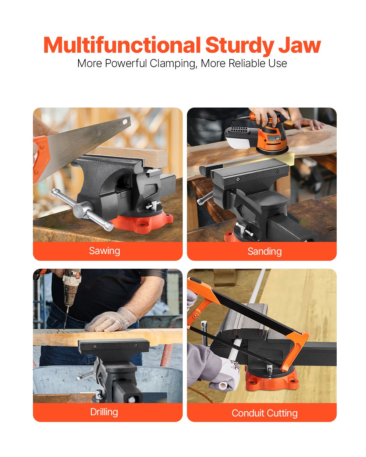 Multipurpose Swivel Bench Vise with Pipe Jaws
