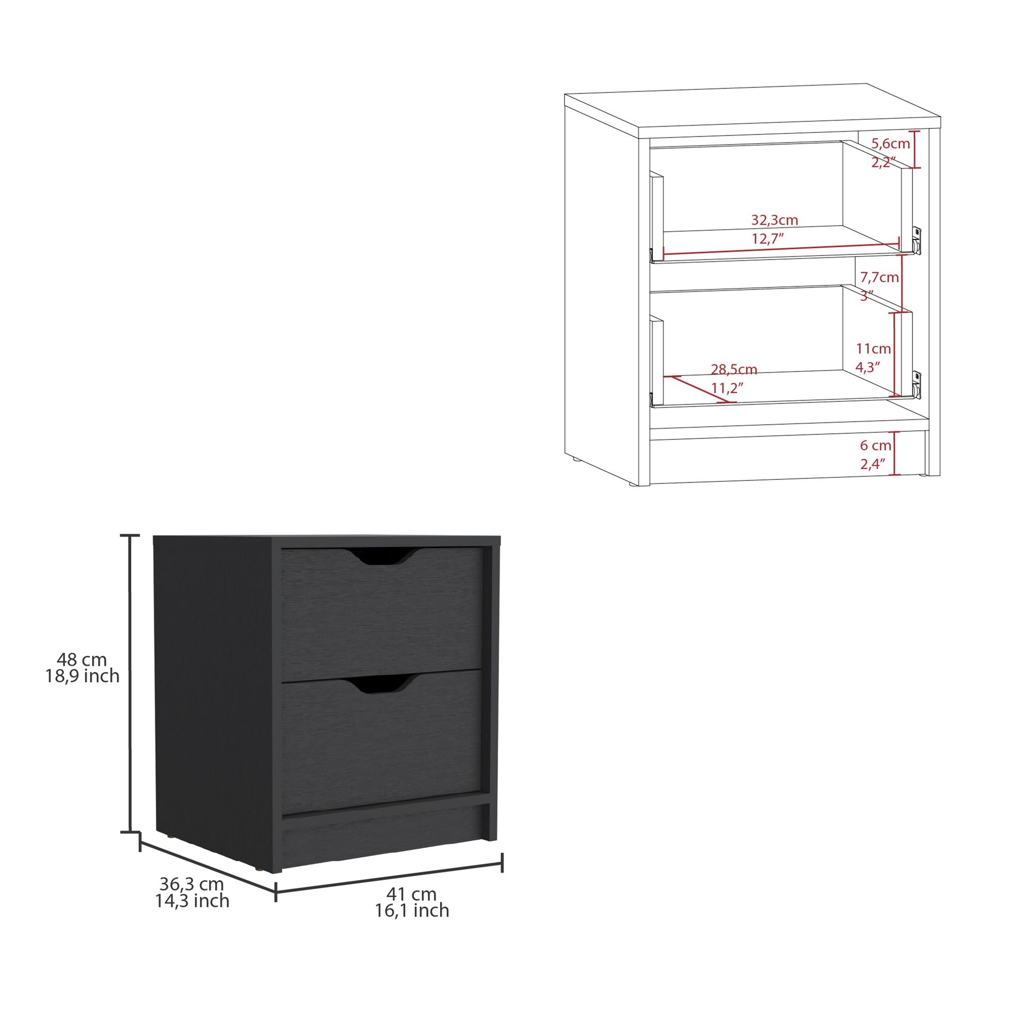 Bennett Black Dresser and Nightstand Bedroom Set