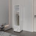 Benson Wardrobe with Mirror and Open Storage on Wheels