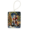 Bernese Mountain Dog and Santa Christmas Ornament