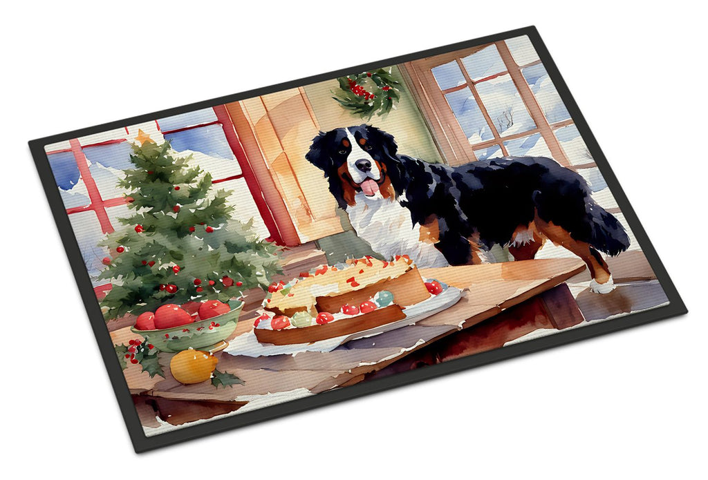 Bernese Mountain Dog Christmas Cookies Entryway Doormat