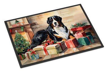 Bernese Mountain Dog Cozy Christmas Indoor-Outdoor Doormat