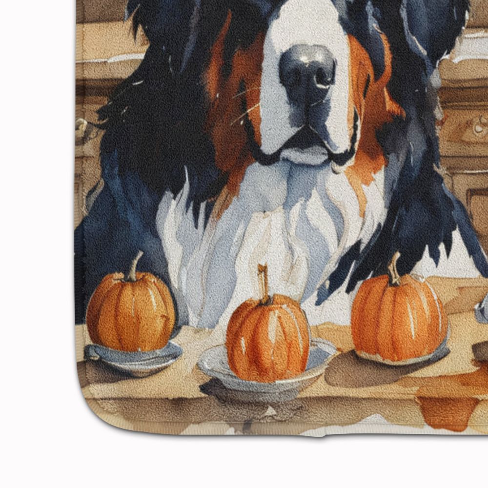 Bernese Mountain Dog Fall Pumpkins Cushioned Mat