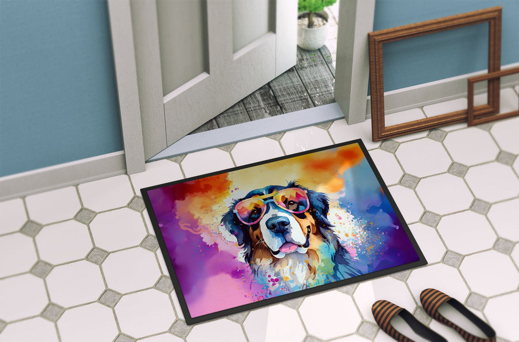 Bernese Mountain Dog Hippie Dawg Indoor-Outdoor Doormat