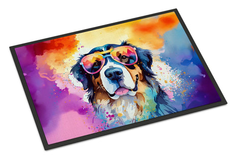 Bernese Mountain Dog Hippie Dawg Indoor-Outdoor Doormat
