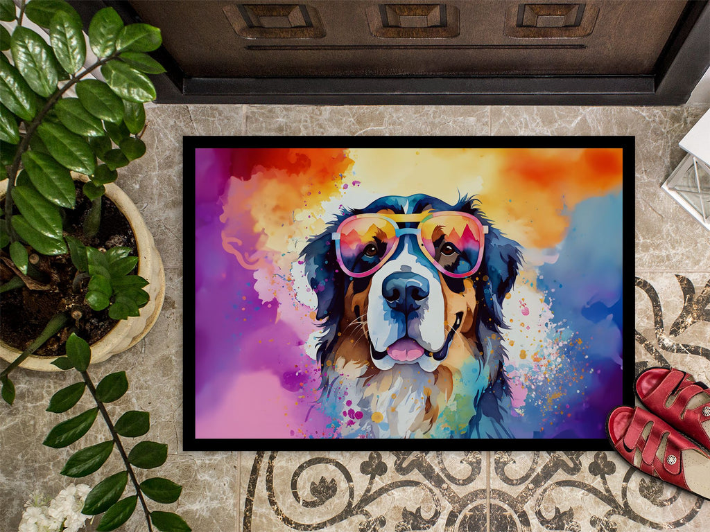 Bernese Mountain Dog Hippie Dawg Indoor-Outdoor Doormat