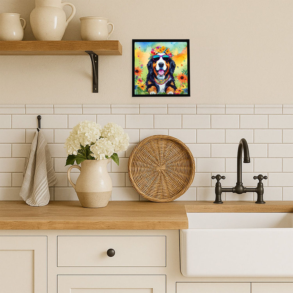 Bernese Mountain Dog Hippie Dawg Wall Art