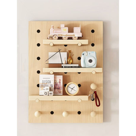 Best Seller Solid Wood Pegboard 1 Panel An INS style decorative and storage integrated log (