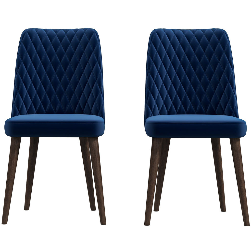 Katie Mid-Century Modern Dining Chair Set of 2 - Blue