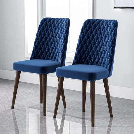 Katie Mid-Century Modern Dining Chair Set of 2 - Blue