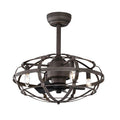 Modern Enclosed Ceiling Fan with Remote and Light