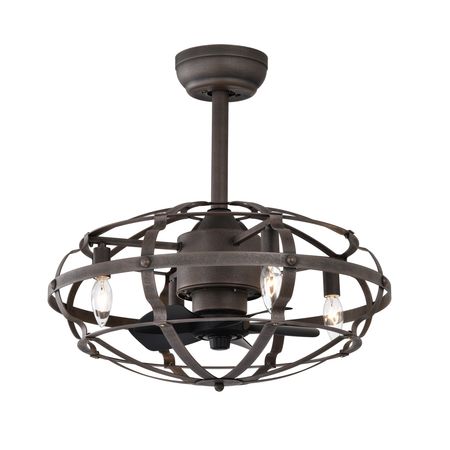 Modern Enclosed Ceiling Fan with Remote and Light