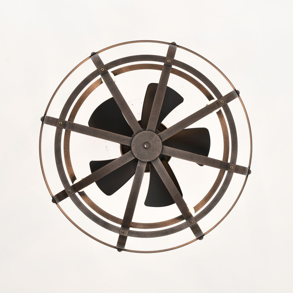 Modern Enclosed Ceiling Fan with Remote and Light