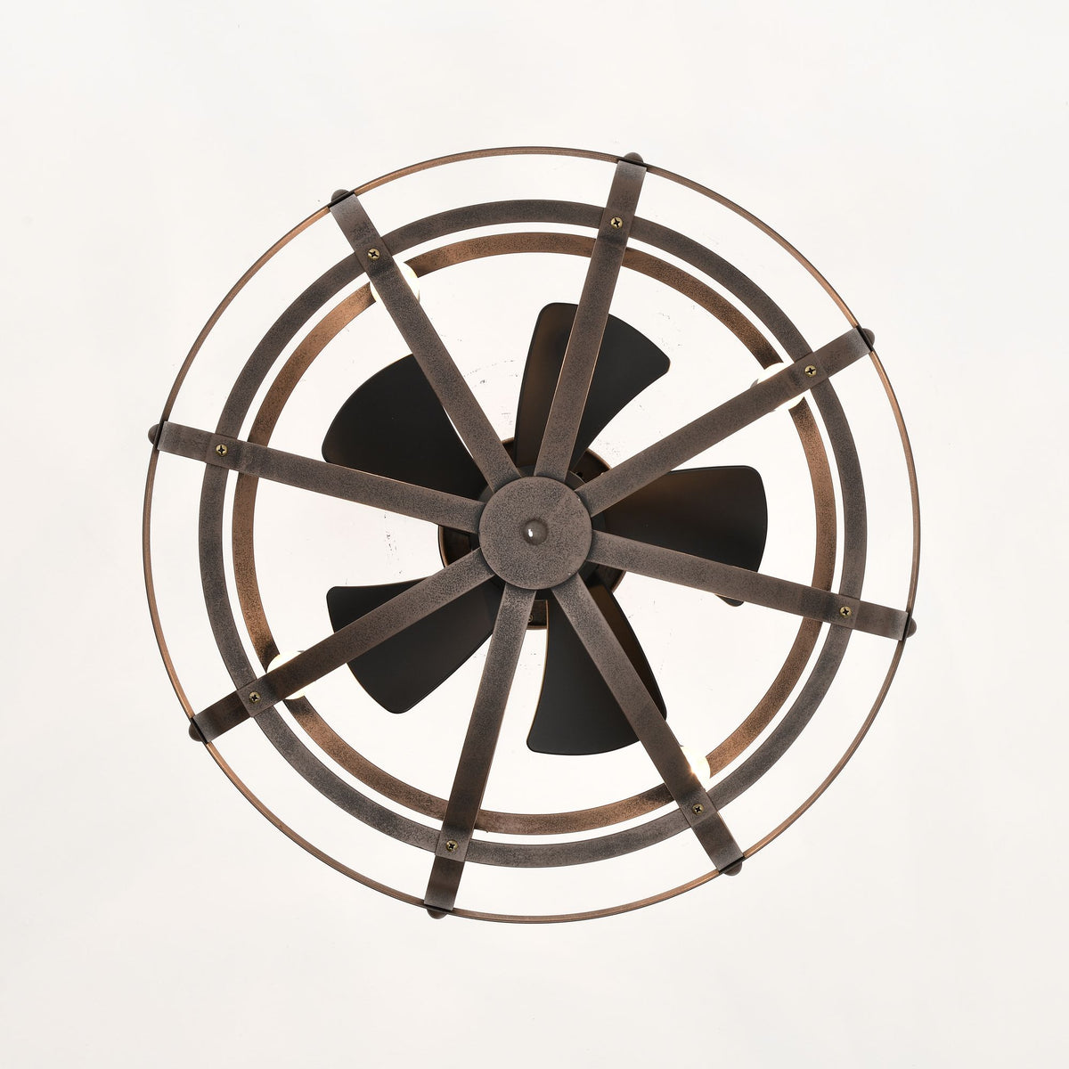 Modern Enclosed Ceiling Fan with Remote and Light