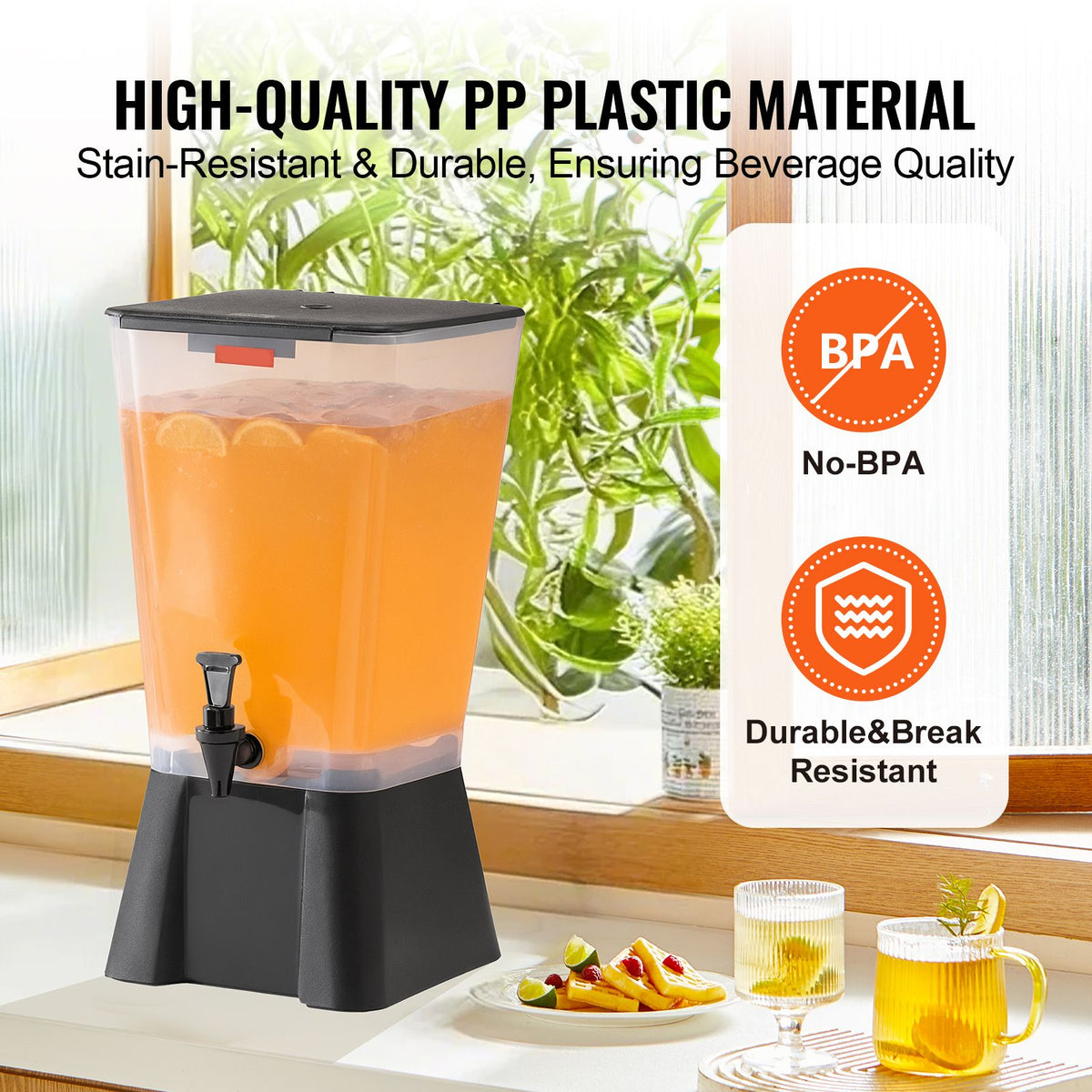 Clear Beverage Dispenser with Drip-Resistant Spigot