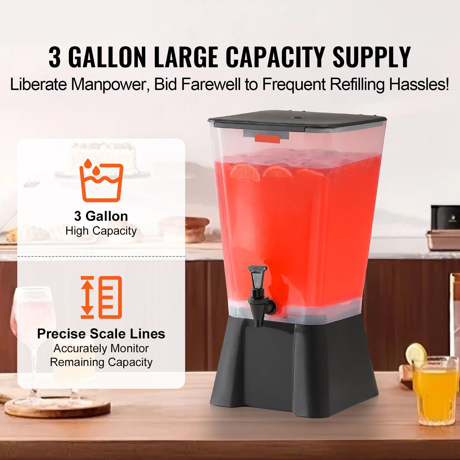 Clear Beverage Dispenser with Drip-Resistant Spigot