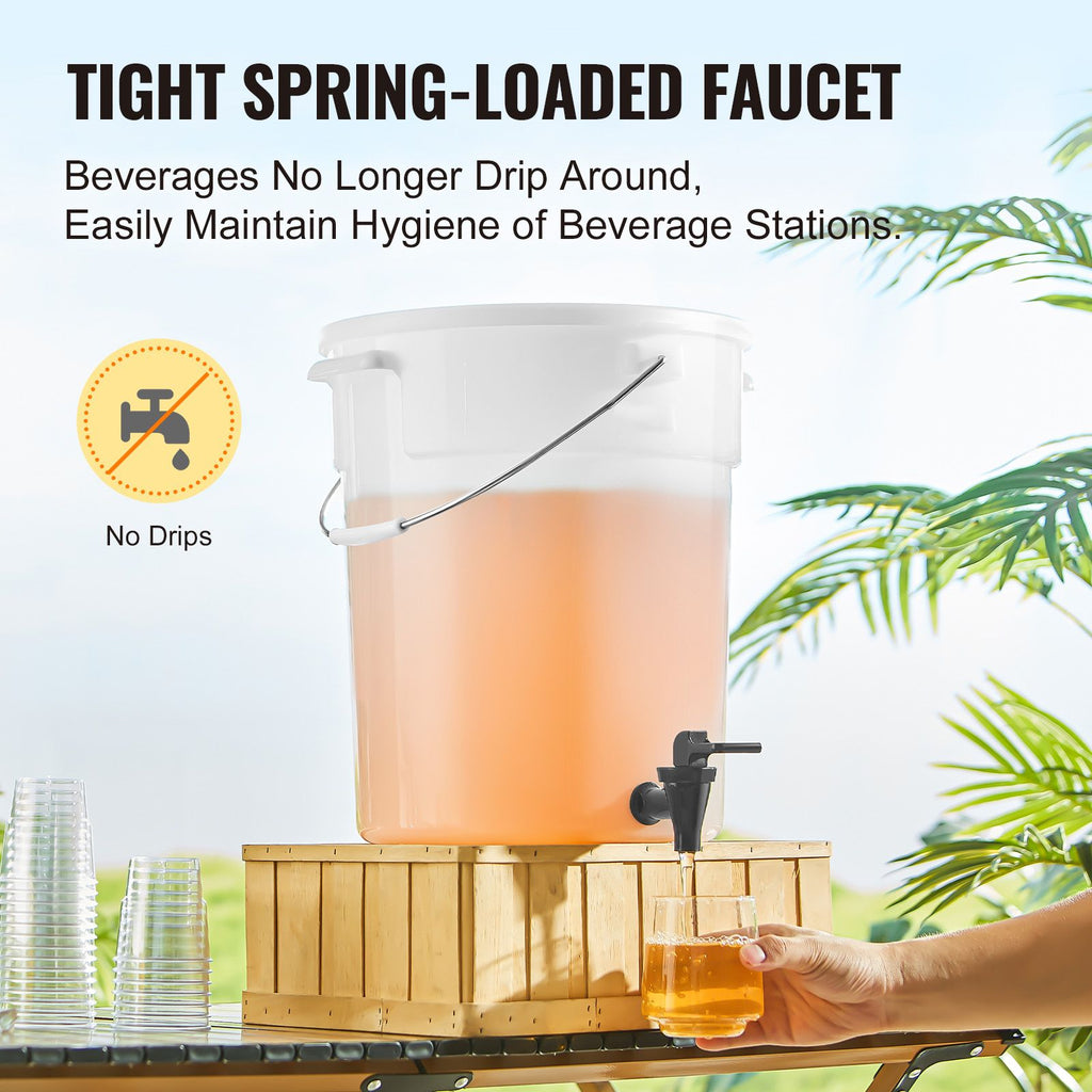 Beverage Dispenser with Non-Drip Spigot and Sealing Lid