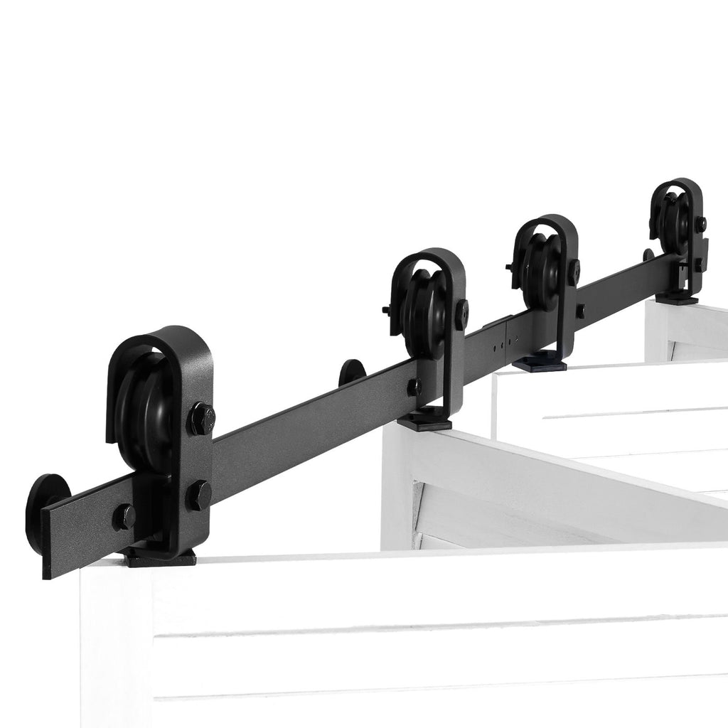 Bi-Folding Barn Door Track Hardware for Narrow Spaces