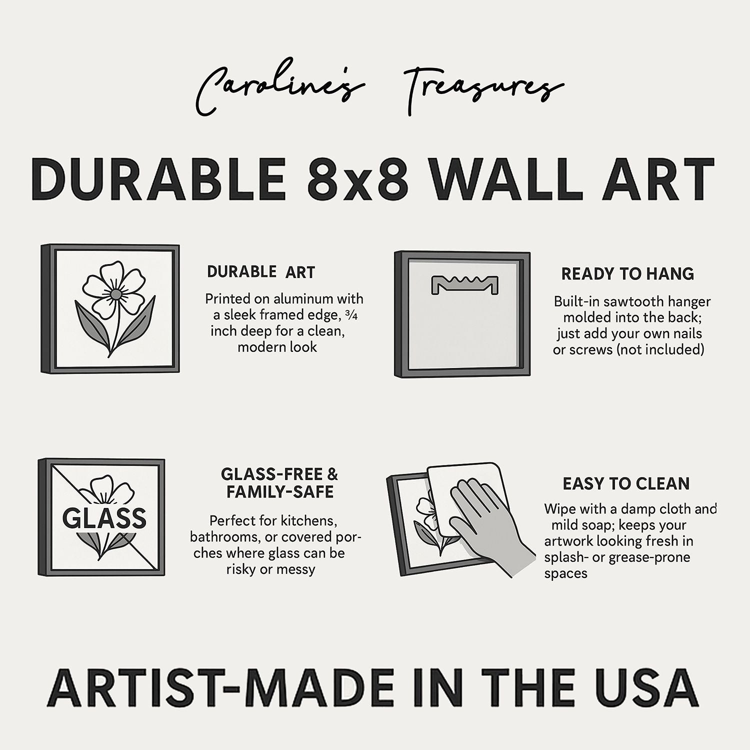 Framed Wall Art Print, Ready to Hang, Easy to Clean, Artist-Made