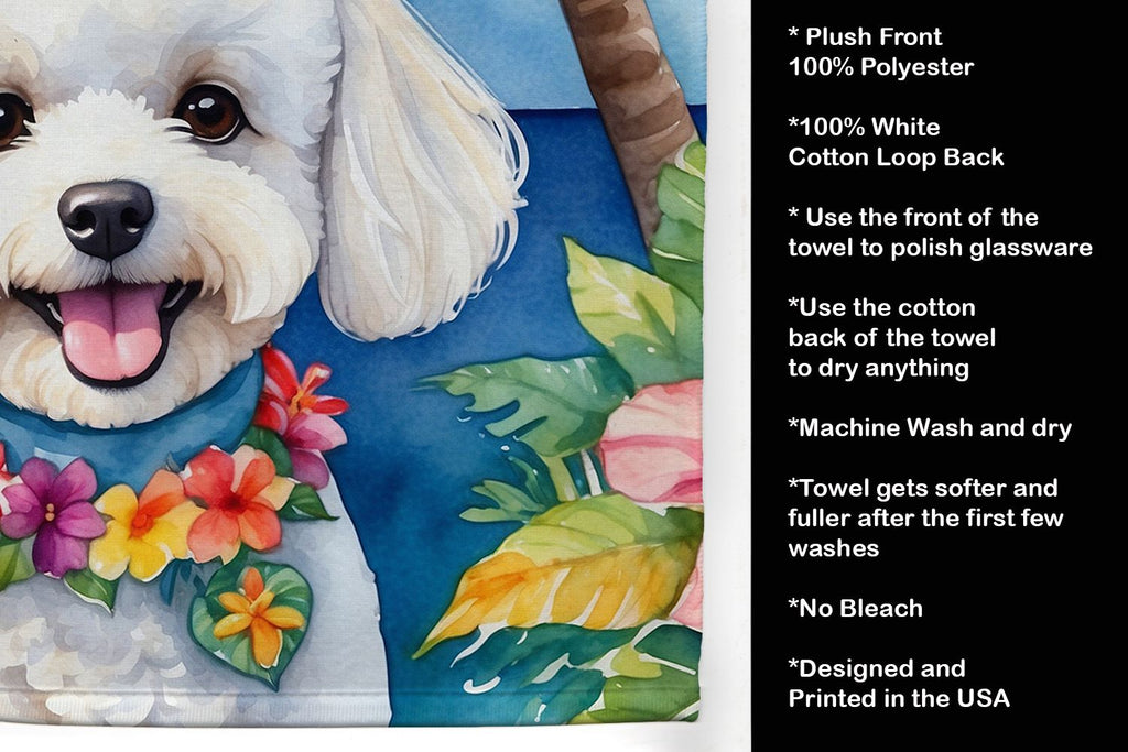 Bichon Frise Luau Decorative Kitchen Towel