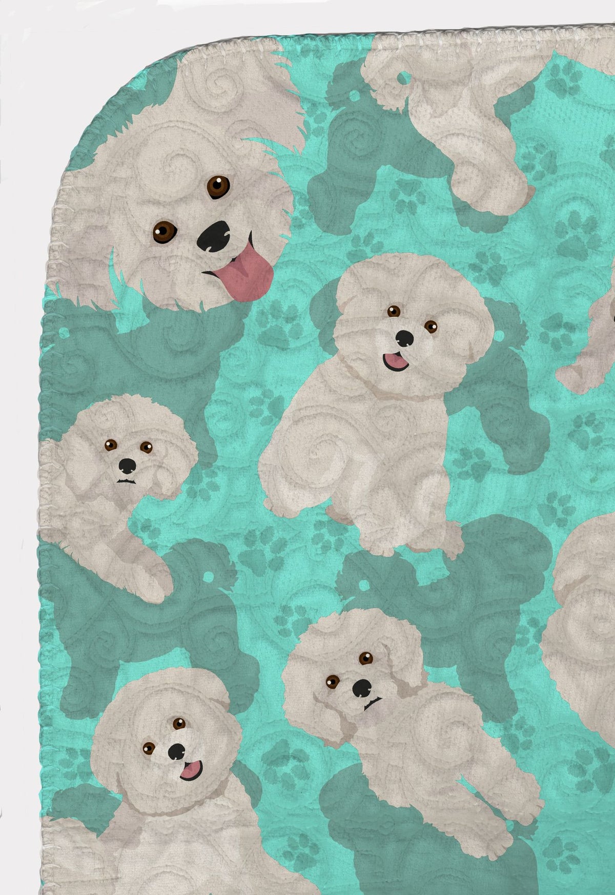 Bichon Frise Artwork Quilted Throw