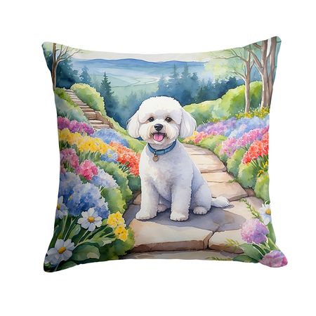 Bichon Frise Spring Path Decorative Pillow