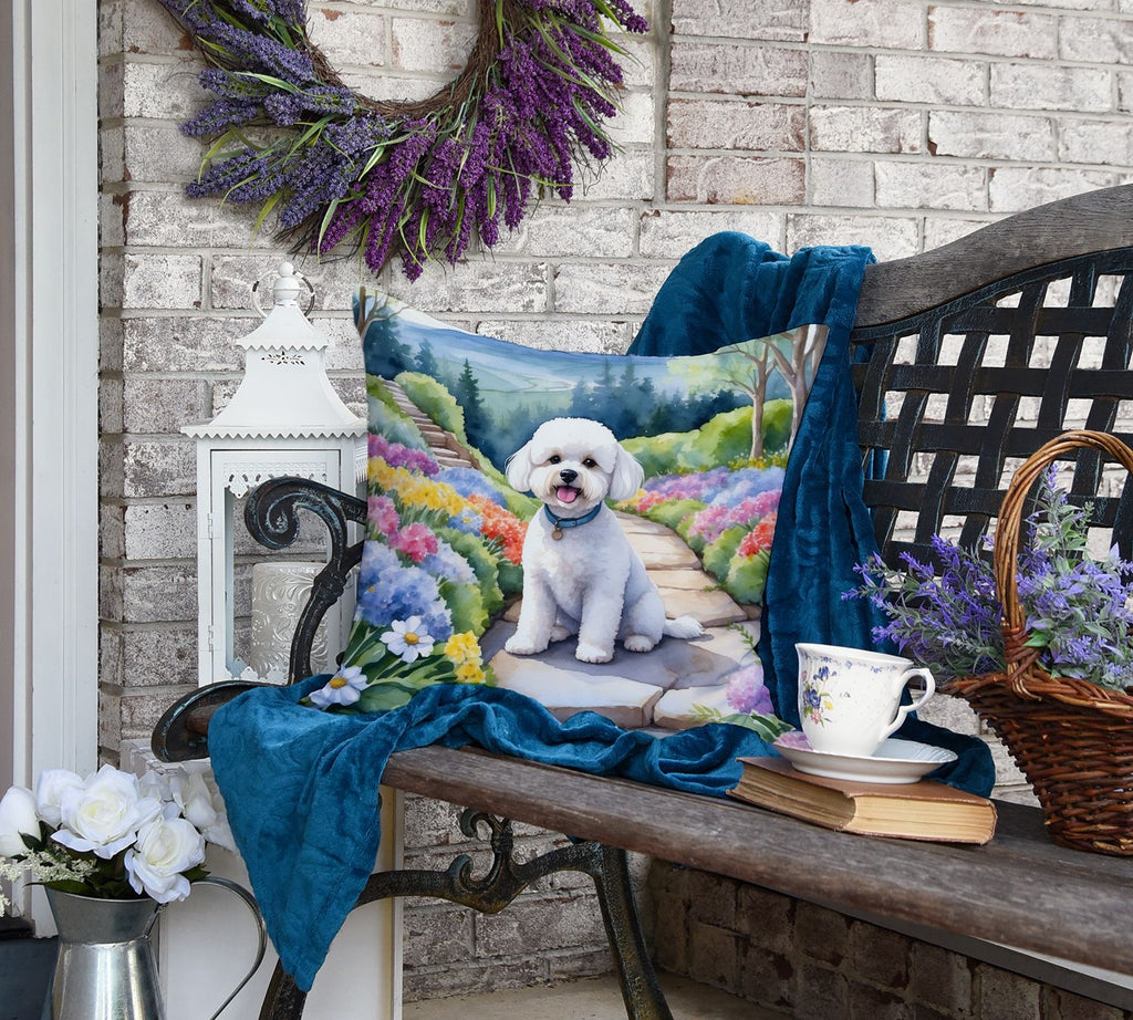 Bichon Frise Spring Path Decorative Pillow