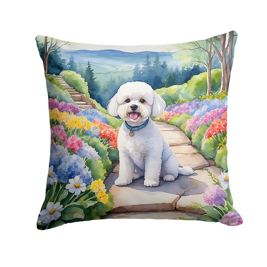 Bichon Frise Spring Path Decorative Pillow